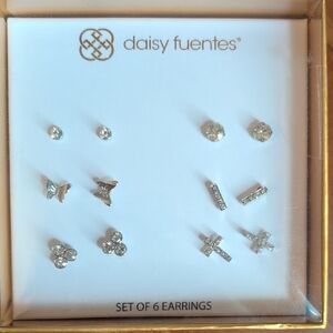Daisy Fuentes Silver Earring Set of 6